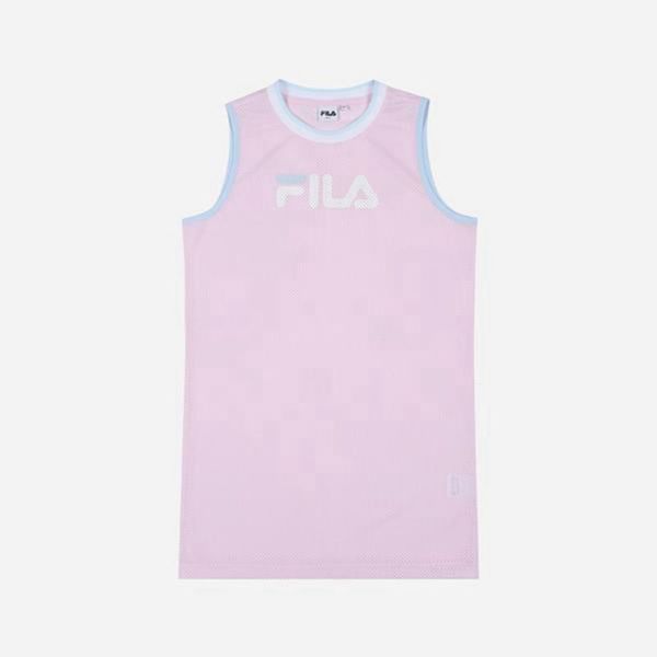 Vestidos Fila Mujer Rosas - Mesh Sleeveless - España 802174ZWT